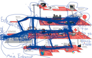 The new map is three dimensional, and shows clearly the paths between stories